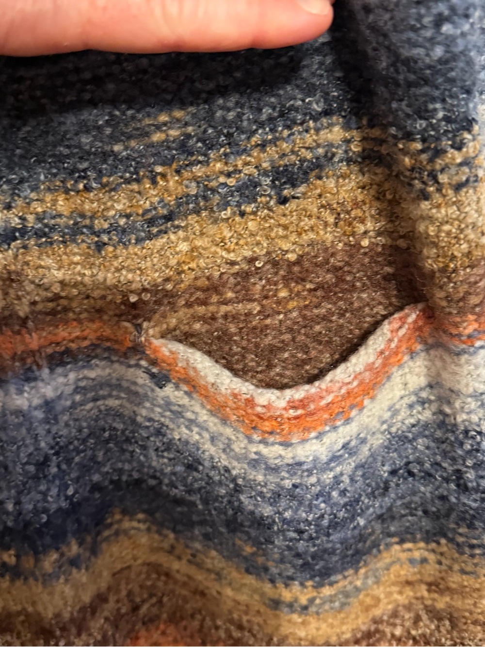 Ruby Rd. Multicolor Striped Open-Front Cardigan - Rust, Navy,‎ Cream - Picture 6 of 9
